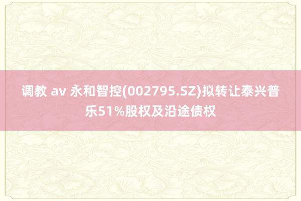 调教 av 永和智控(002795.SZ)拟转让泰兴普乐51%股权及沿途债权