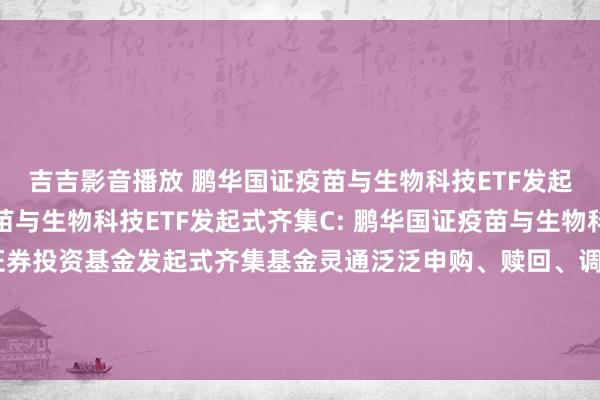 吉吉影音播放 鹏华国证疫苗与生物科技ETF发起式齐集A,鹏华国证疫苗与生物科技ETF发起式齐集C: 鹏华国证疫苗与生物科技来往型灵通式指数证券投资基金发起式齐集基金灵通泛泛申购、赎回、调节和依期定额投资业务及营救单笔最低赎回份额和账户最低份额余额实现的公告