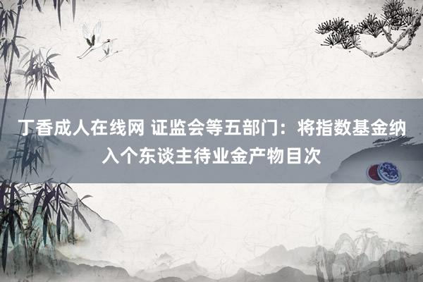 丁香成人在线网 证监会等五部门：将指数基金纳入个东谈主待业金产物目次