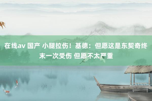 在线av 国产 小腿拉伤!基德:但愿这是东契奇终末一次受伤 但愿不太严重