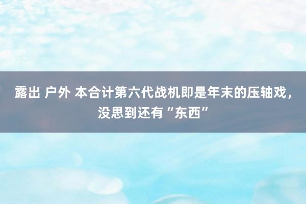 露出 户外 本合计第六代战机即是年末的压轴戏，没思到还有“东西”