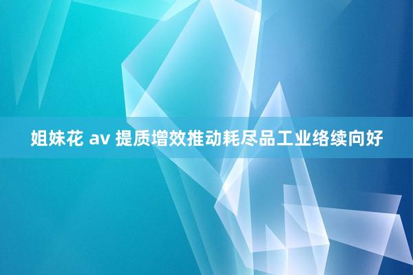 姐妹花 av 提质增效推动耗尽品工业络续向好
