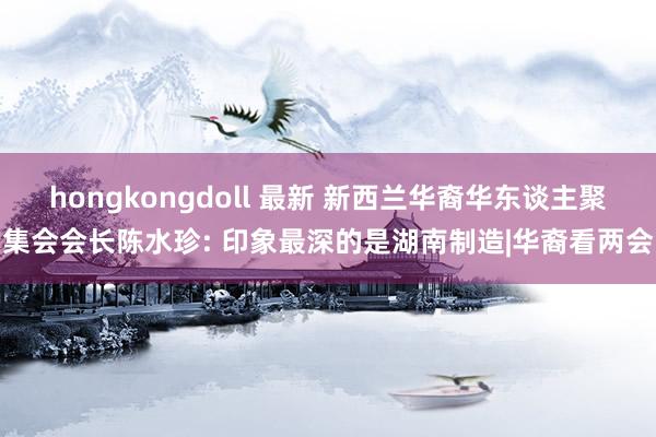 hongkongdoll 最新 新西兰华裔华东谈主聚集会会长陈水珍: 印象最深的是湖南制造|华裔看两会