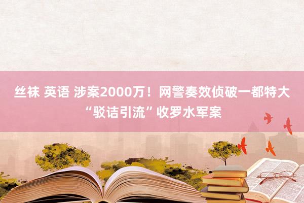 丝袜 英语 涉案2000万！网警奏效侦破一都特大“驳诘引流”收罗水军案