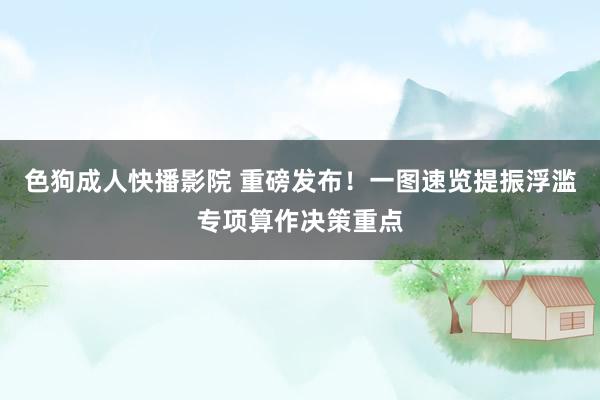 色狗成人快播影院 重磅发布！一图速览提振浮滥专项算作决策重点