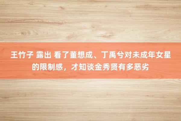 王竹子 露出 看了董想成、丁禹兮对未成年女星的限制感，才知谈金秀贤有多恶劣
