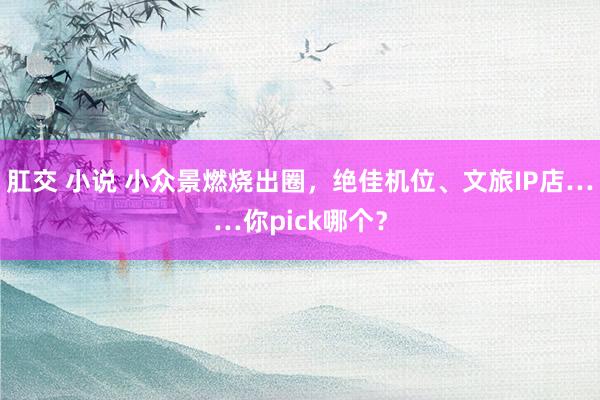 肛交 小说 小众景燃烧出圈，绝佳机位、文旅IP店……你pick哪个？