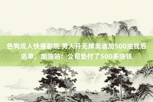 色狗成人快播影院 男人开无牌奥迪加500油钱后逃单，加油站：公司垫付了500多油钱