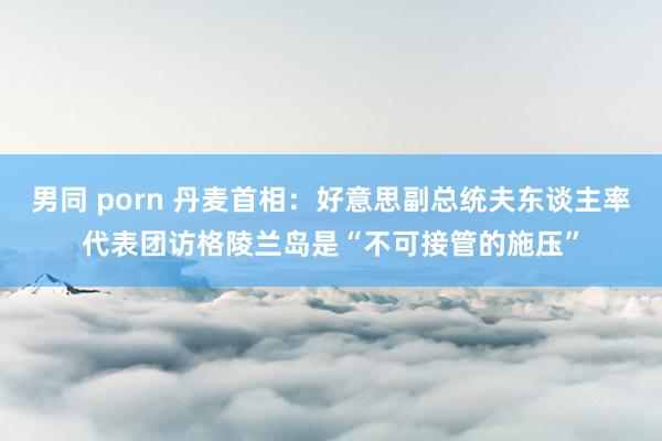 男同 porn 丹麦首相：好意思副总统夫东谈主率代表团访格陵兰岛是“不可接管的施压”