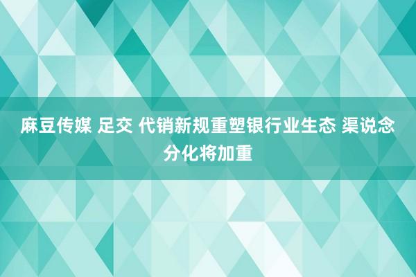 麻豆传媒 足交 代销新规重塑银行业生态 渠说念分化将加重