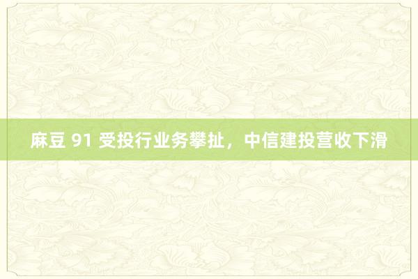 麻豆 91 受投行业务攀扯，中信建投营收下滑
