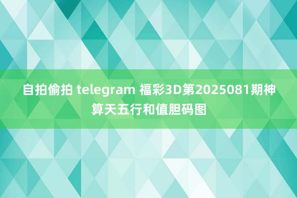 自拍偷拍 telegram 福彩3D第2025081期神算天五行和值胆码图