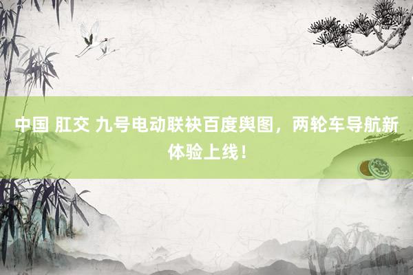 中国 肛交 九号电动联袂百度舆图，两轮车导航新体验上线！