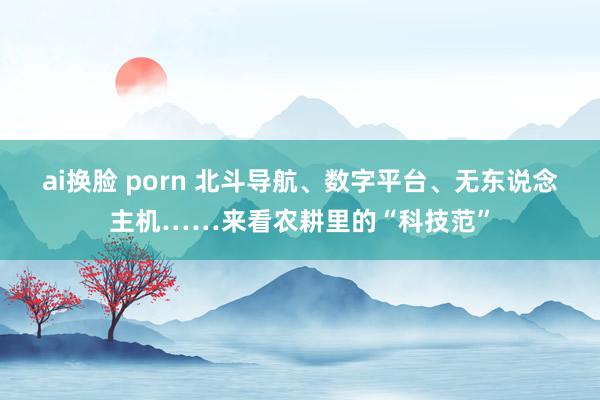 ai换脸 porn 北斗导航、数字平台、无东说念主机……来看农耕里的“科技范”