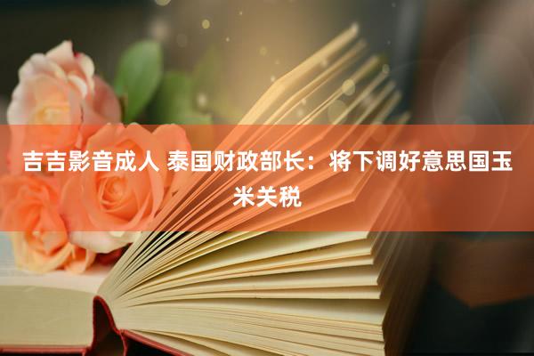 吉吉影音成人 泰国财政部长：将下调好意思国玉米关税