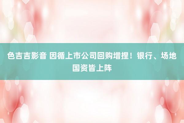 色吉吉影音 因循上市公司回购增捏！银行、场地国资皆上阵