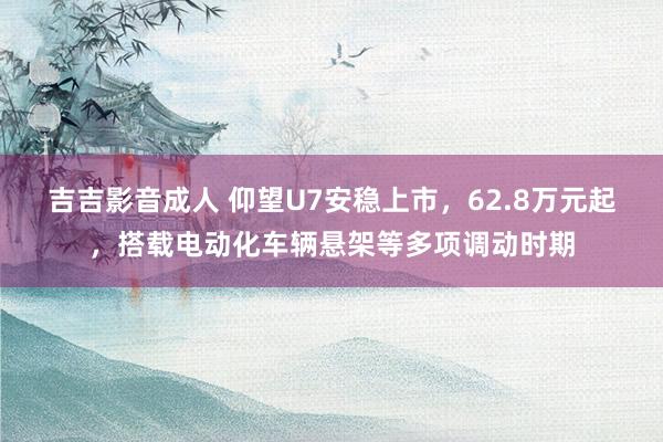 吉吉影音成人 仰望U7安稳上市，62.8万元起，搭载电动化车辆悬架等多项调动时期