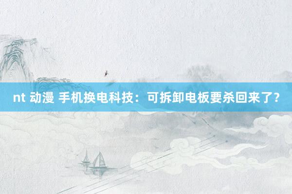 nt 动漫 手机换电科技：可拆卸电板要杀回来了？