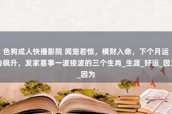 色狗成人快播影院 闻宠若惊，横财入命，下个月运势飙升，发家喜事一波接波的三个生肖_生涯_好运_因为