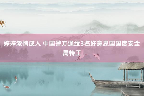 婷婷激情成人 中国警方通缉3名好意思国国度安全局特工