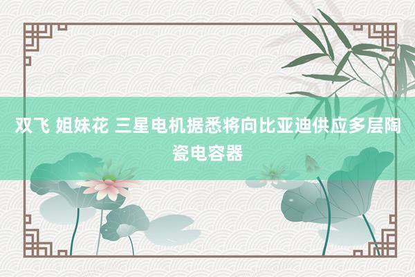 双飞 姐妹花 三星电机据悉将向比亚迪供应多层陶瓷电容器