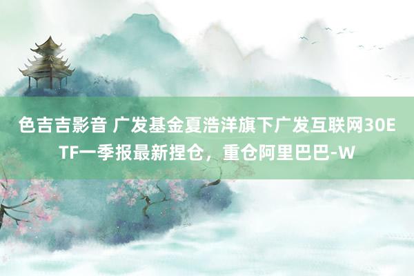 色吉吉影音 广发基金夏浩洋旗下广发互联网30ETF一季报最新捏仓，重仓阿里巴巴-W