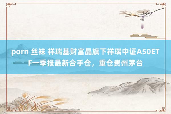 porn 丝袜 祥瑞基财富晶旗下祥瑞中证A50ETF一季报最新合手仓，重仓贵州茅台