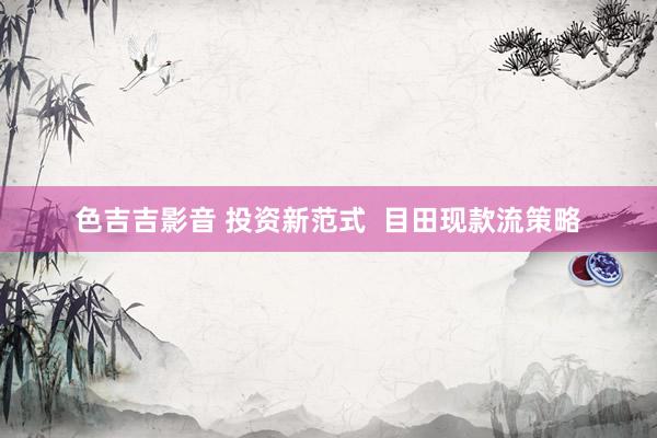 色吉吉影音 投资新范式  目田现款流策略