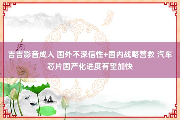 吉吉影音成人 国外不深信性+国内战略营救 汽车芯片国产化进度有望加快
