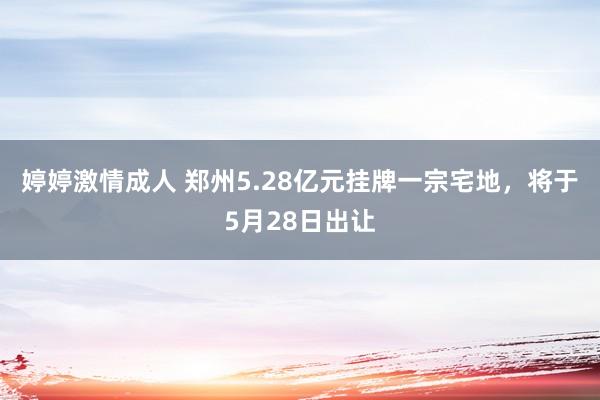 婷婷激情成人 郑州5.28亿元挂牌一宗宅地，将于5月28日出让